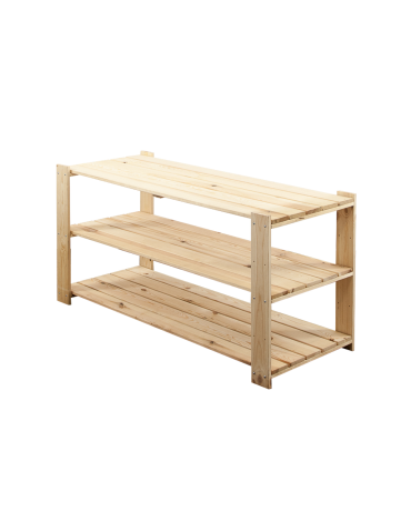 MAXI Surowy Regał Drewniany 64x120x50 cm 3 Półki ażurowe