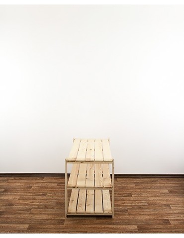 MAXI Surowy Regał Drewniany 64x120x50 cm 3 Półki ażurowe - product 2