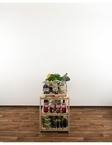 Regały - MAXI Surowy Regał Drewniany 64x120x50 cm 3 Półki ażurowe - product 3