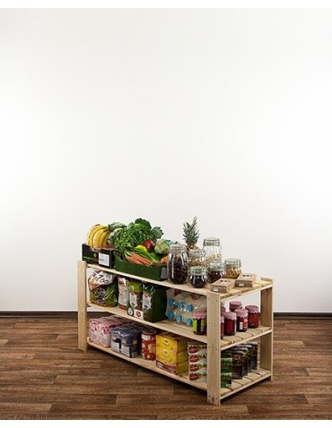 Regały - MAXI Surowy Regał Drewniany 64x120x50 cm 3 Półki ażurowe - product 4