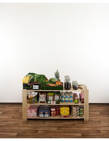 Regały - MAXI Surowy Regał Drewniany 64x120x50 cm 3 Półki ażurowe - product 5