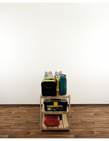 Regały - MAXI Surowy Regał Drewniany 64x120x50 cm 3 Półki ażurowe - product 8