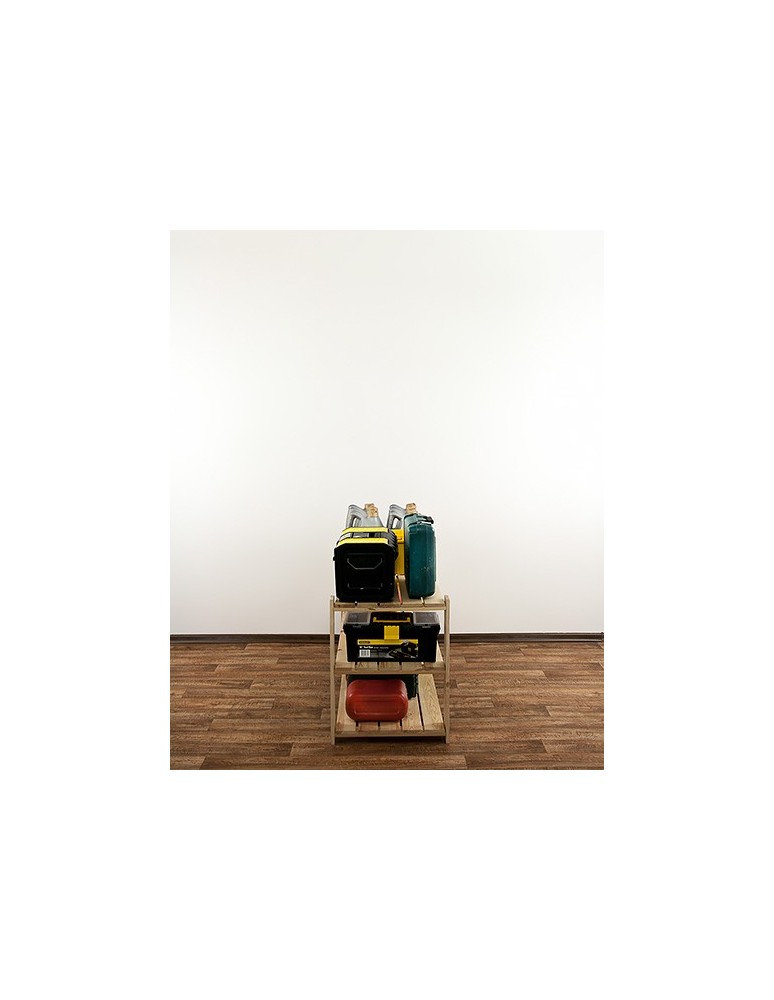 Regały - MAXI Surowy Regał Drewniany 64x120x50 cm 3 Półki ażurowe - product b2b.wamar.biz 8