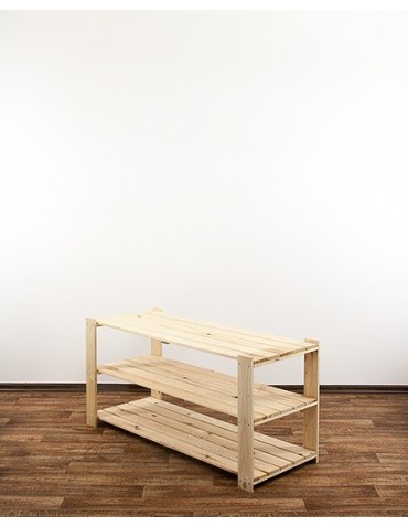 Regały - MAXI Surowy Regał Drewniany 64x120x50 cm 3 Półki ażurowe - product 10