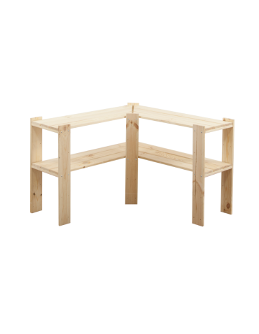 Regał Narożny 64x85x30 cm MAXI 2 Półki Drewniany/ Naturalny - product 2