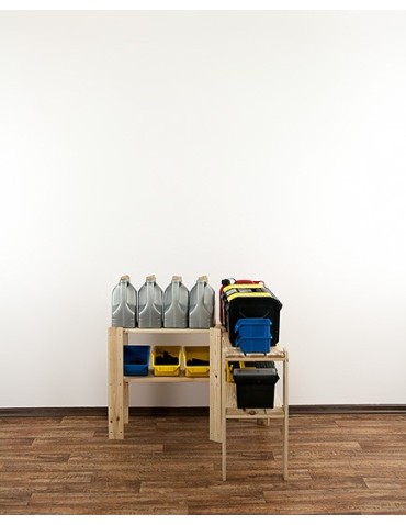 Regały - Regał Narożny 64x85x30 cm MAXI 2 Półki Drewniany/ Naturalny - product 7