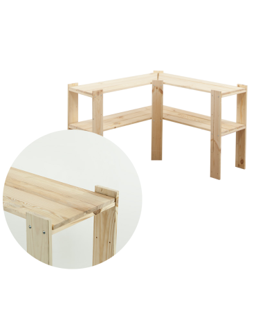 Regał Narożny 64x85x30 cm MAXI 2 Półki Drewniany/ Naturalny