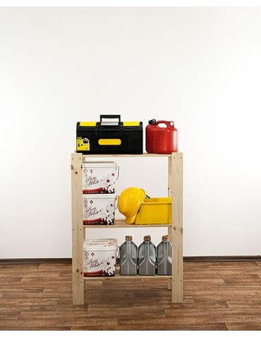 MAXI Surowy Regał Drewniany 115x80x30 cm 3 Półki ażurowe - product 2