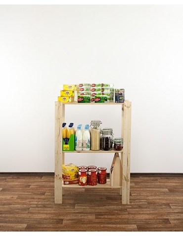 Regały - MAXI Surowy Regał Drewniany 115x80x30 cm 3 Półki ażurowe - product 3