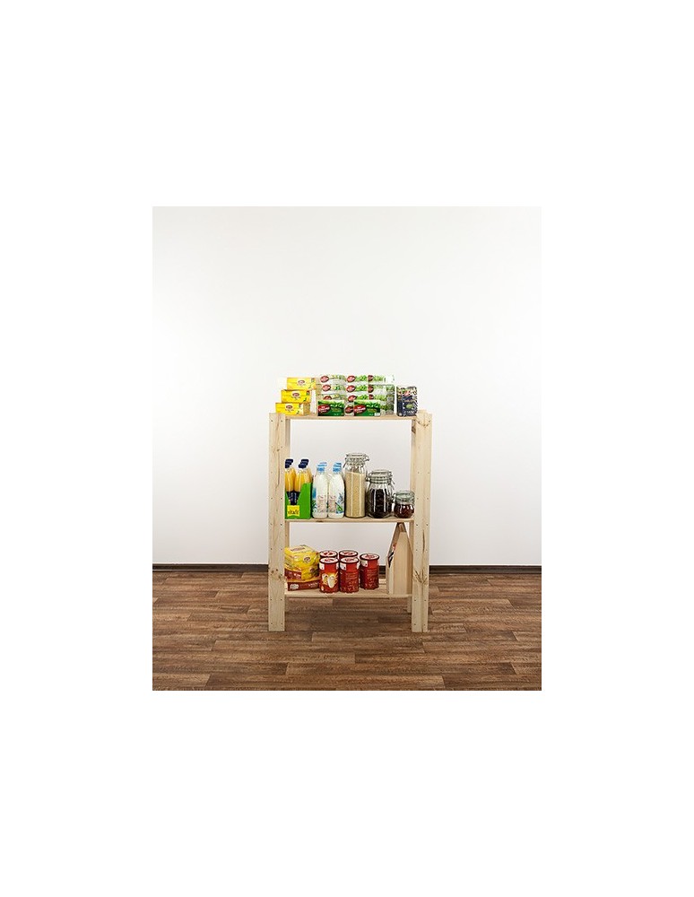 Regały - MAXI Surowy Regał Drewniany 115x80x30 cm 3 Półki ażurowe - product b2b.wamar.biz 3