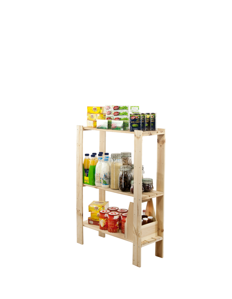 Regały - MAXI Surowy Regał Drewniany 115x80x30 cm 3 Półki ażurowe - product b2b.wamar.biz 5