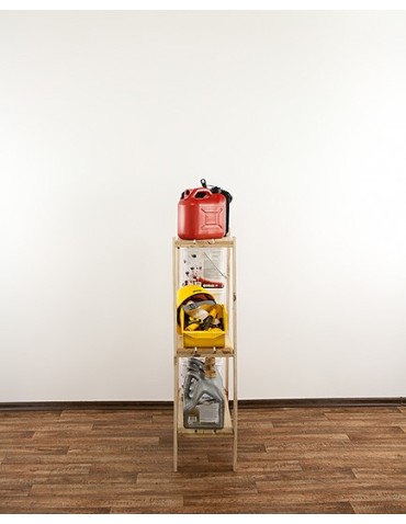 Regały - MAXI Surowy Regał Drewniany 115x80x30 cm 3 Półki ażurowe - product 6