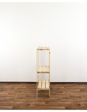 Regały - MAXI Surowy Regał Drewniany 115x80x30 cm 3 Półki ażurowe - product 9