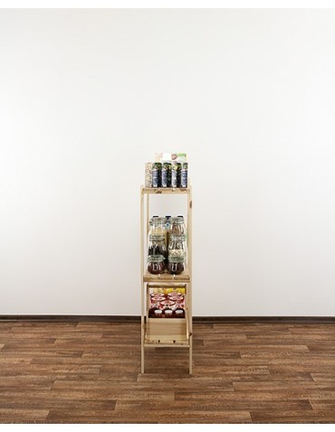 Regały - MAXI Surowy Regał Drewniany 115x80x30 cm 3 Półki ażurowe - product 10