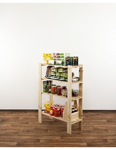 MAXI Surowy Regał Drewniany 115x80x30 cm 4 Półki ażurowe - product 2