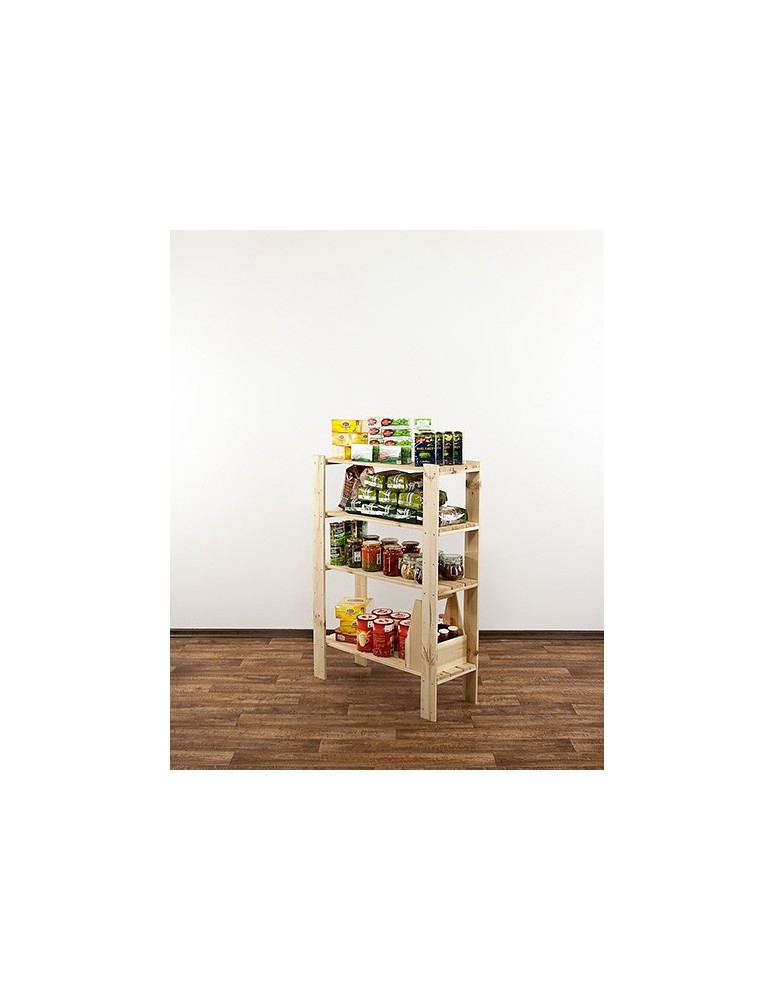 Regały - MAXI Surowy Regał Drewniany 115x80x30 cm 4 Półki ażurowe - product b2b.wamar.biz 2