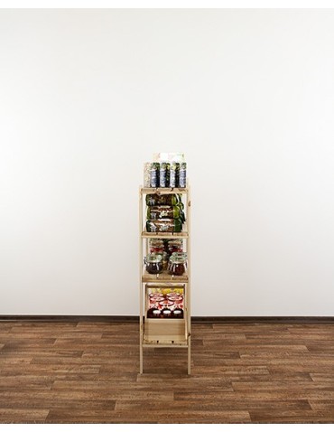 Regały - MAXI Surowy Regał Drewniany 115x80x30 cm 4 Półki ażurowe - product 3