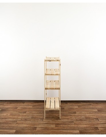 Regały - MAXI Surowy Regał Drewniany 115x80x30 cm 4 Półki ażurowe - product 4