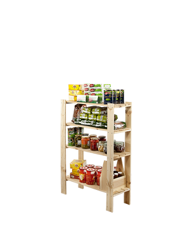 Regały - MAXI Surowy Regał Drewniany 115x80x30 cm 4 Półki ażurowe - product 7