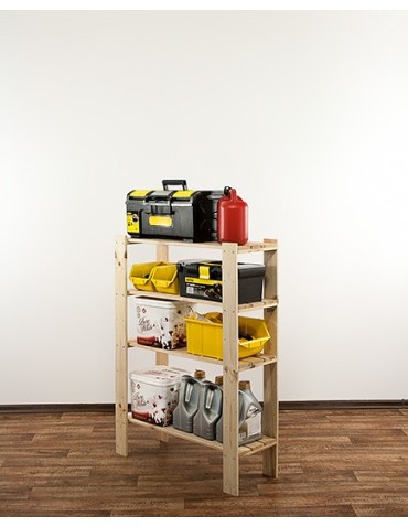 Regały - MAXI Surowy Regał Drewniany 115x80x30 cm 4 Półki ażurowe - product 9