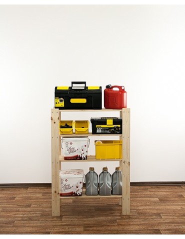 Regały - MAXI Surowy Regał Drewniany 115x80x30 cm 4 Półki ażurowe - product 10