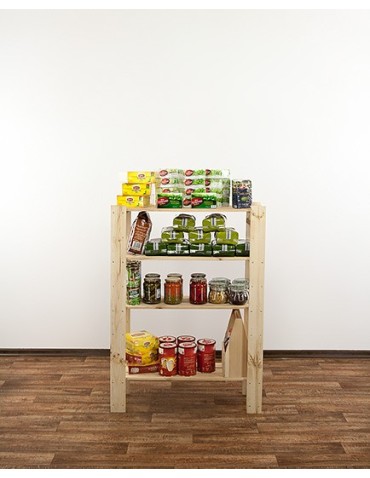 Regały - MAXI Surowy Regał Drewniany 115x80x30 cm 4 Półki ażurowe - product 11