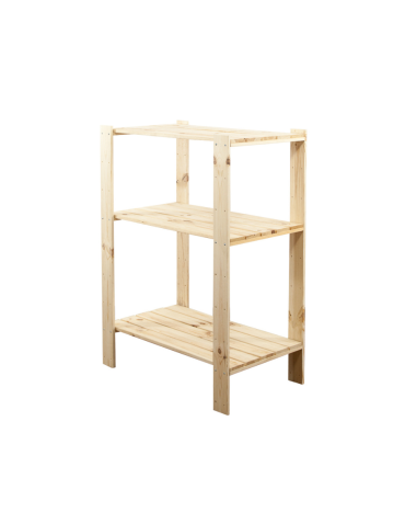 MAXI Surowy Regał Drewniany 115x80x50 cm 3 Półki ażurowe