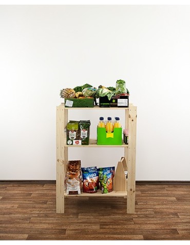 Regały - MAXI Surowy Regał Drewniany 115x80x50 cm 3 Półki ażurowe - product 3