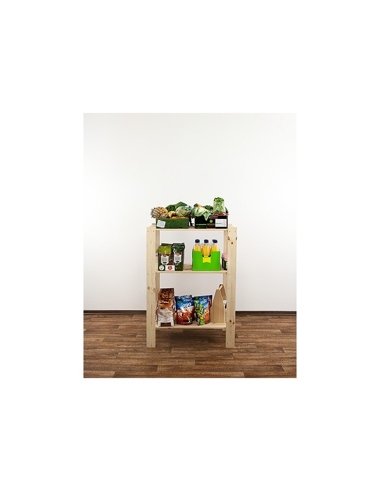 Regały - MAXI Surowy Regał Drewniany 115x80x50 cm 3 Półki ażurowe - product b2b.wamar.biz 3