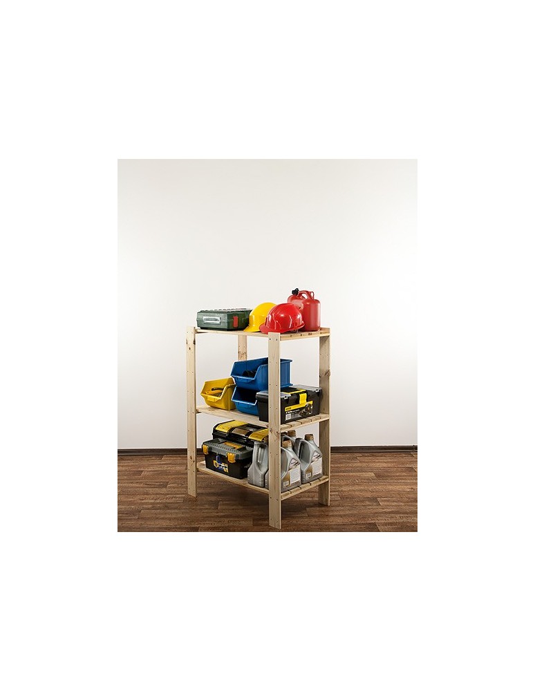 Regały - MAXI Surowy Regał Drewniany 115x80x50 cm 3 Półki ażurowe - product b2b.wamar.biz 4