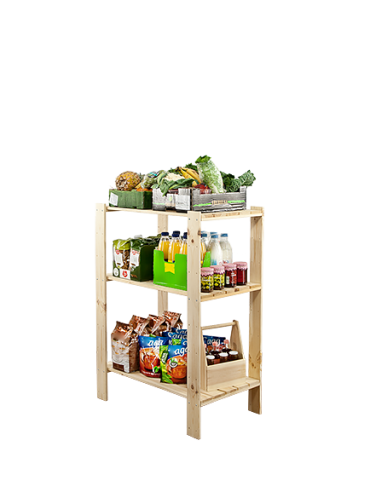 Regały - MAXI Surowy Regał Drewniany 115x80x50 cm 3 Półki ażurowe - product 5