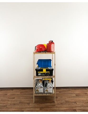 Regały - MAXI Surowy Regał Drewniany 115x80x50 cm 3 Półki ażurowe - product 6