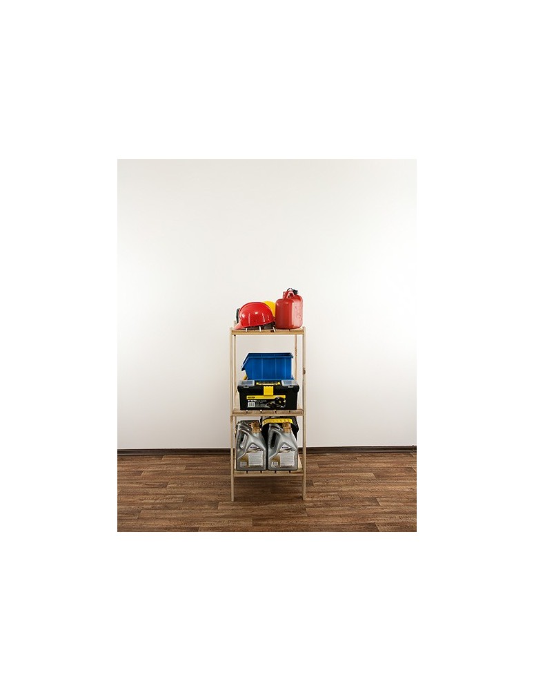 Regały - MAXI Surowy Regał Drewniany 115x80x50 cm 3 Półki ażurowe - product b2b.wamar.biz 6