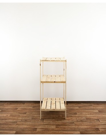 Regały - MAXI Surowy Regał Drewniany 115x80x50 cm 3 Półki ażurowe - product 9