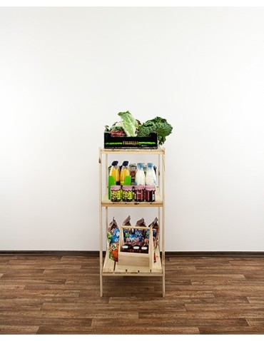 Regały - MAXI Surowy Regał Drewniany 115x80x50 cm 3 Półki ażurowe - product 10