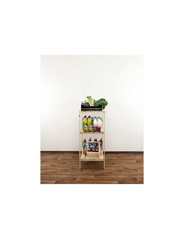 Regały - MAXI Surowy Regał Drewniany 115x80x50 cm 3 Półki ażurowe - product b2b.wamar.biz 10