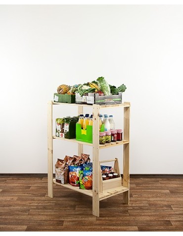 Regały - MAXI Surowy Regał Drewniany 115x80x50 cm 3 Półki ażurowe - product 11