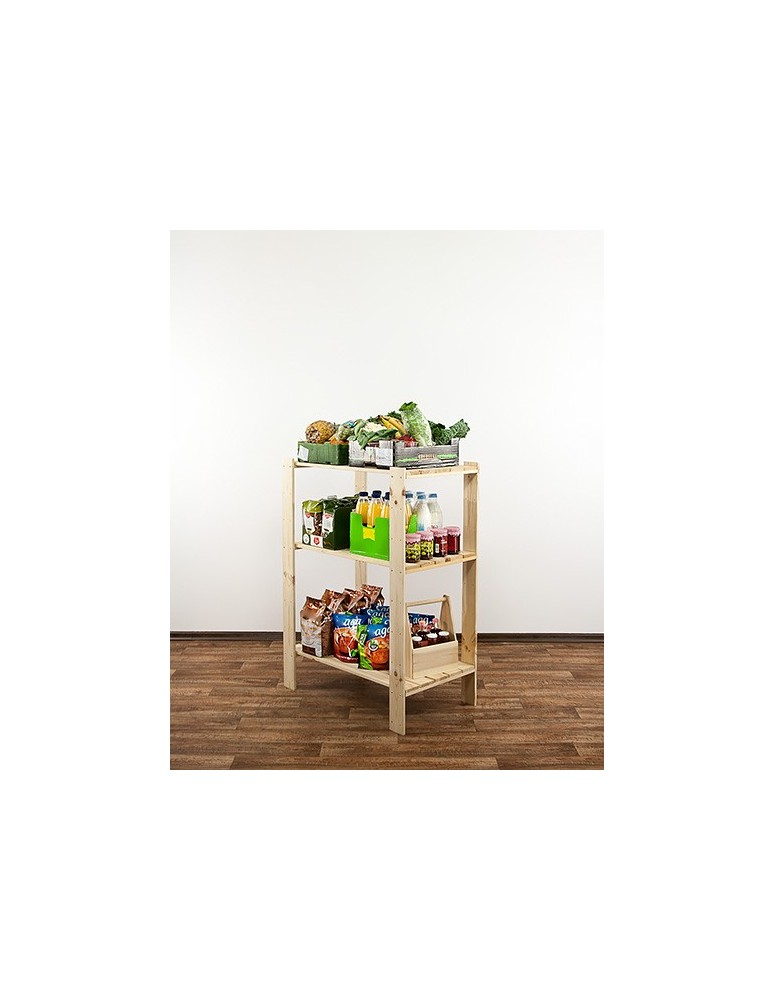 Regały - MAXI Surowy Regał Drewniany 115x80x50 cm 3 Półki ażurowe - product b2b.wamar.biz 11