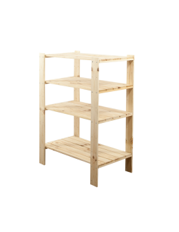 MAXI Surowy Regał Drewniany 115x80x50 cm 4 Półki ażurowe
