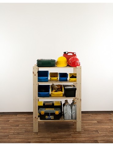 Regały - MAXI Surowy Regał Drewniany 115x80x50 cm 4 Półki ażurowe - product 3