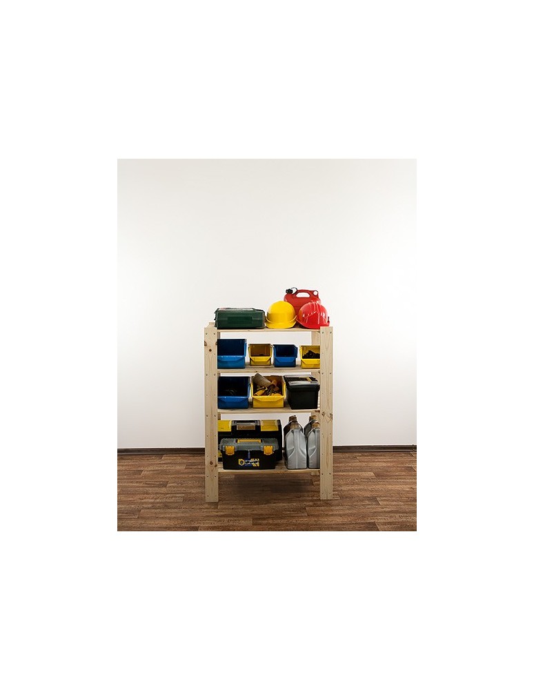 Regały - MAXI Surowy Regał Drewniany 115x80x50 cm 4 Półki ażurowe - product b2b.wamar.biz 3