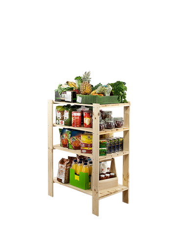 Regały - MAXI Surowy Regał Drewniany 115x80x50 cm 4 Półki ażurowe - product 5