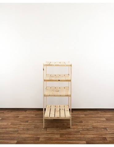 Regały - MAXI Surowy Regał Drewniany 115x80x50 cm 4 Półki ażurowe - product 6