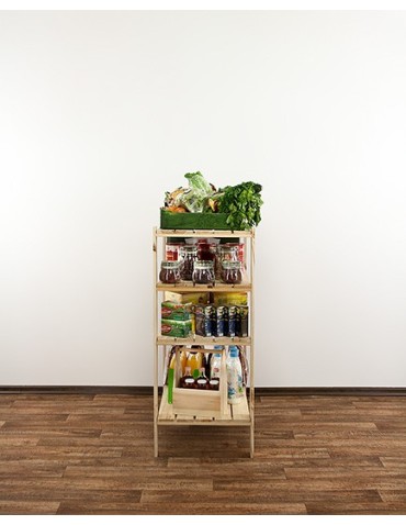 Regały - MAXI Surowy Regał Drewniany 115x80x50 cm 4 Półki ażurowe - product 7