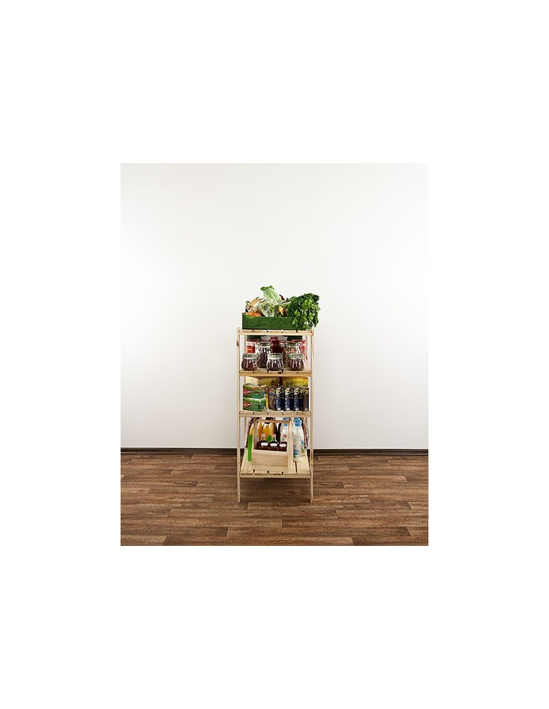 Regały - MAXI Surowy Regał Drewniany 115x80x50 cm 4 Półki ażurowe - product b2b.wamar.biz 7