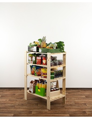 Regały - MAXI Surowy Regał Drewniany 115x80x50 cm 4 Półki ażurowe - product 8