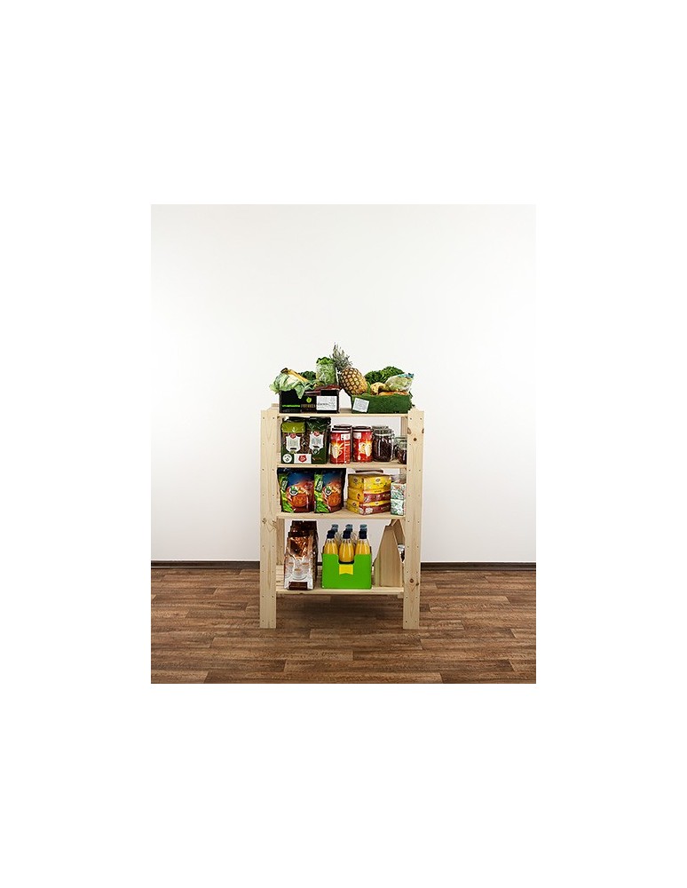 Regały - MAXI Surowy Regał Drewniany 115x80x50 cm 4 Półki ażurowe - product b2b.wamar.biz 9