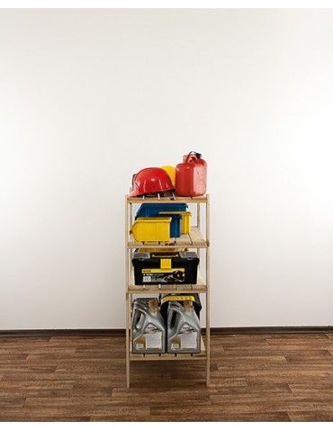 Regały - MAXI Surowy Regał Drewniany 115x80x50 cm 4 Półki ażurowe - product 10