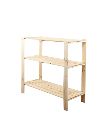 MAXI Surowy Regał Drewniany 115x120x50 cm 3 Półki ażurowe