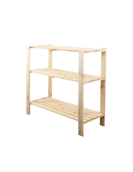 MAXI Surowy Regał Drewniany 115x120x50 cm 3 Półki ażurowe